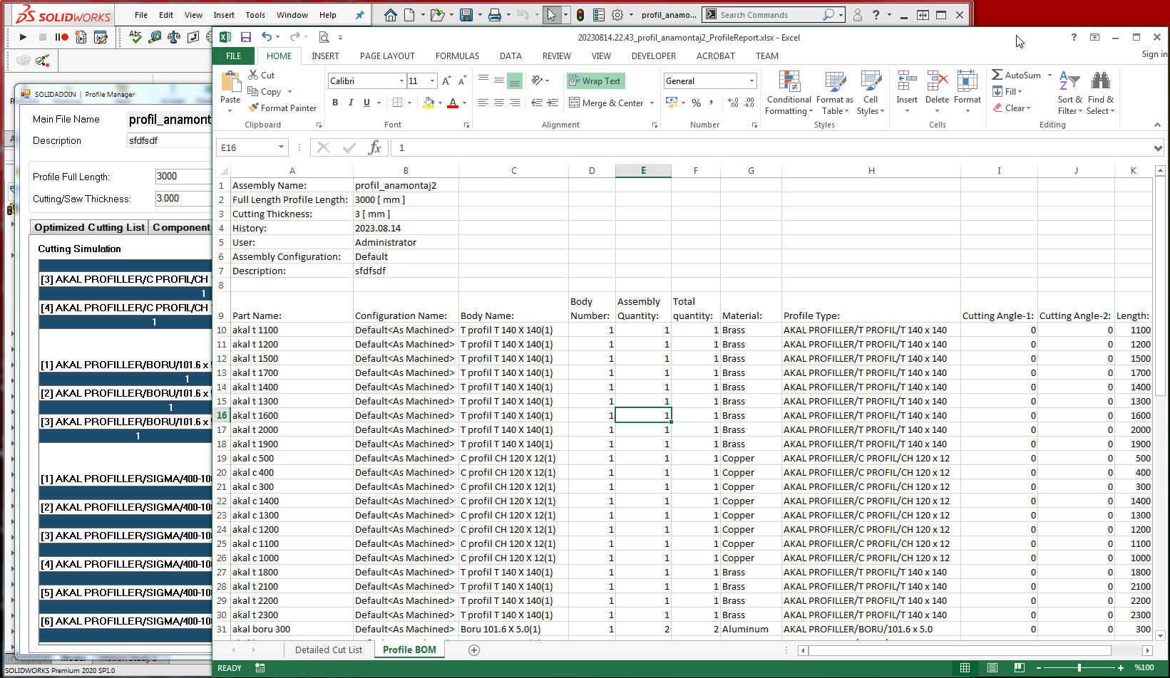 SOLID ADD-IN - Weldment Profile Manager-Excel Report-2